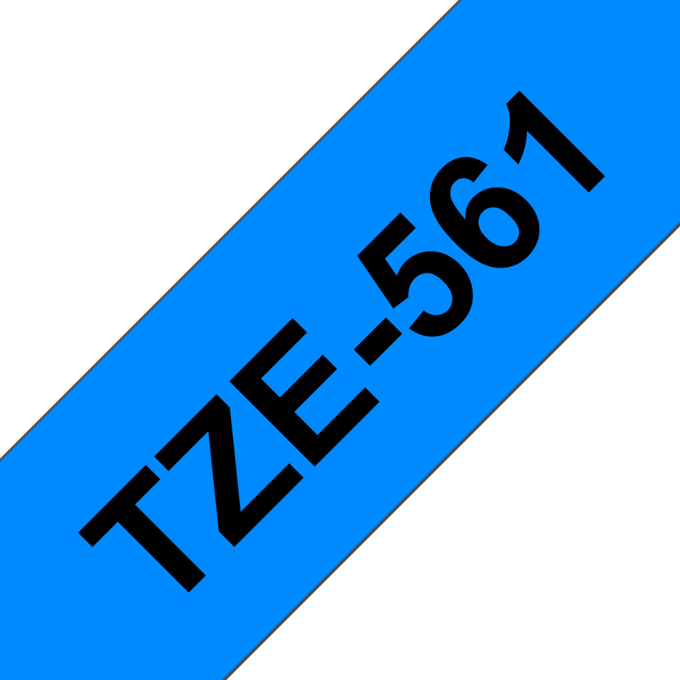 Genuine Brother TZe-561 Labelling Tape Cassette – Black on Blue, 36mm wide